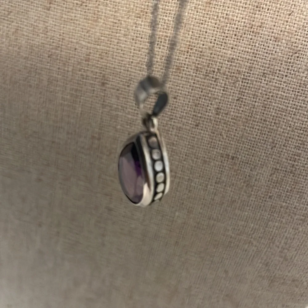 3 Piece Silver/Amethyst Necklace/Earrings - Picture 8 of 8